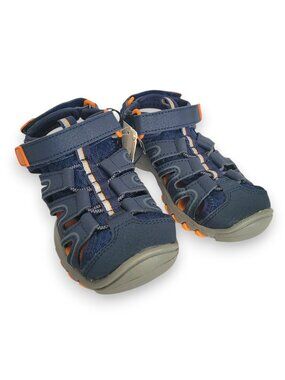 Cat & Jack Toddler Boys Fisherman Sandals Size 10 Navy Orange Closed Toe NWT